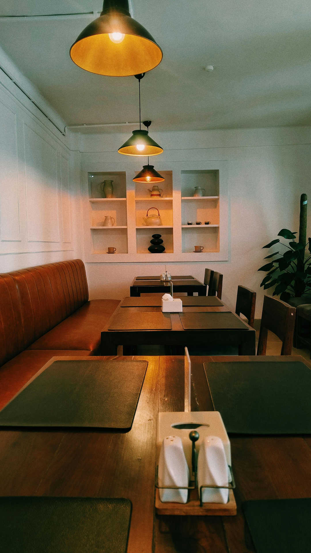 Warm cosy restaurant interior